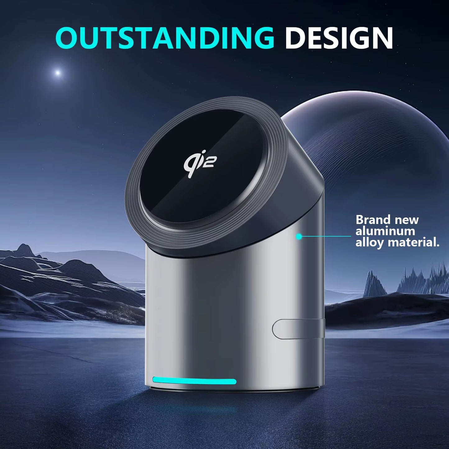 Qi2 3-in-1 Magnetic Wireless Charging Stand with Auto Rotation - Sleek Aluminum Design for iPhone 16/15/14/13/12, Apple Watch & AirPods